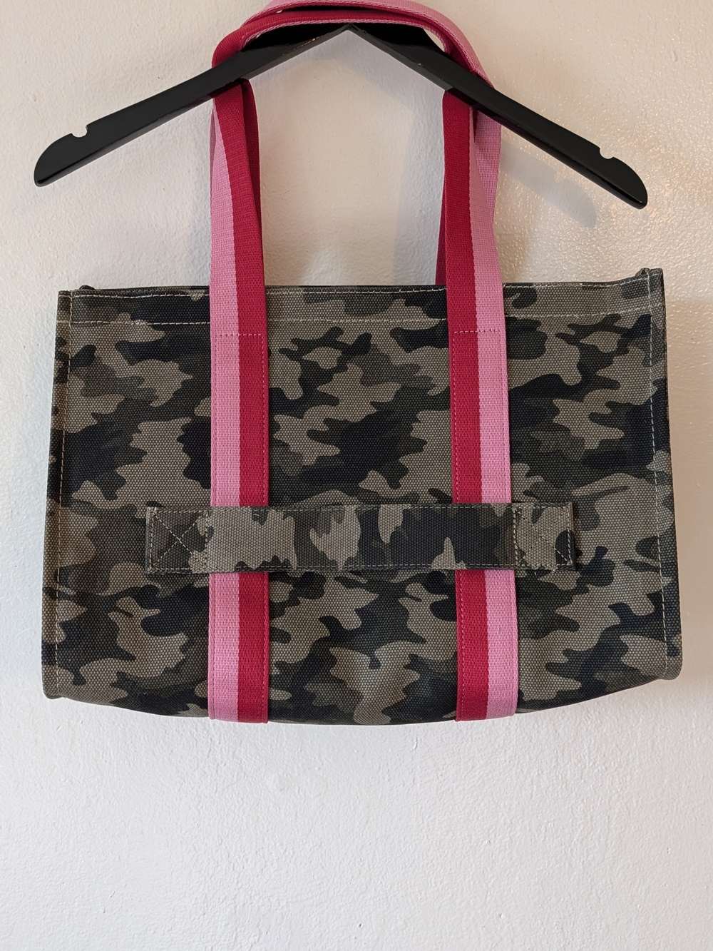DKNY Camo Canvas Tote with Pink Straps